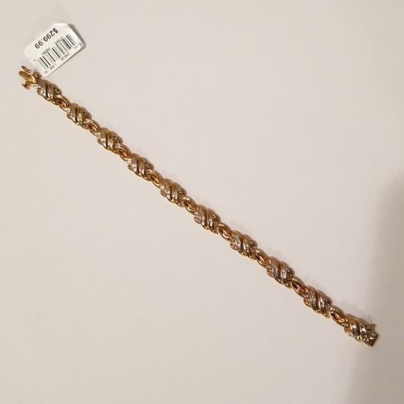 Gold Over Brass Jewelry Womens Elegant 4 Cttw Diamond Bracelet